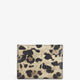 Hammered leather card holder with animal print