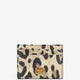 Hammered leather card holder with animal print