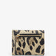 Hammered leather wallet with animal print