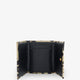 Hammered leather wallet with animal print