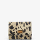 Hammered leather wallet with animal print