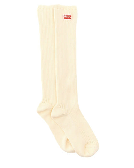 HIGH SOCKS WITH LOGO PATCH