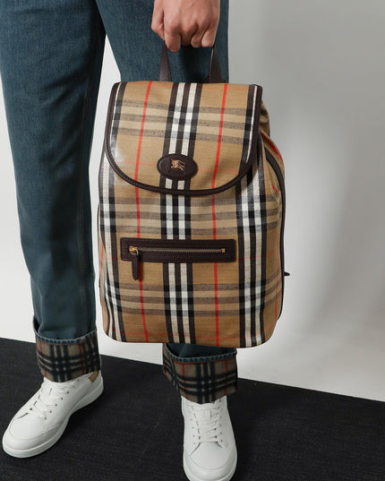 Highlands coated canvas backpack with front logo
