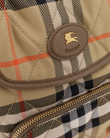 Horseshoe nylon backpack with check pattern
