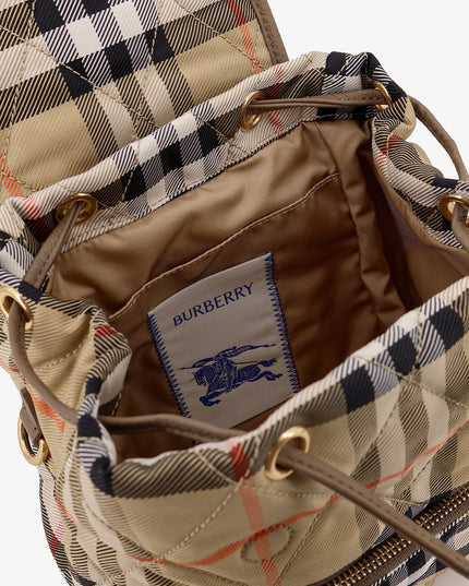 Horseshoe nylon backpack with check pattern