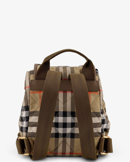 Horseshoe nylon backpack with check pattern