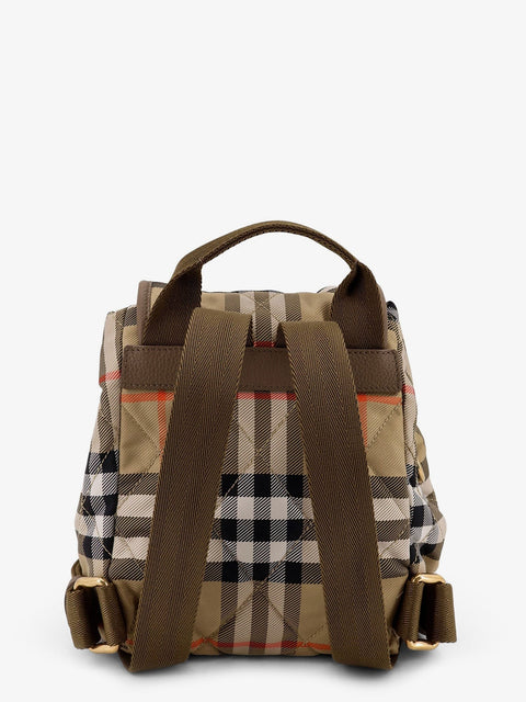 Horseshoe nylon backpack with check pattern