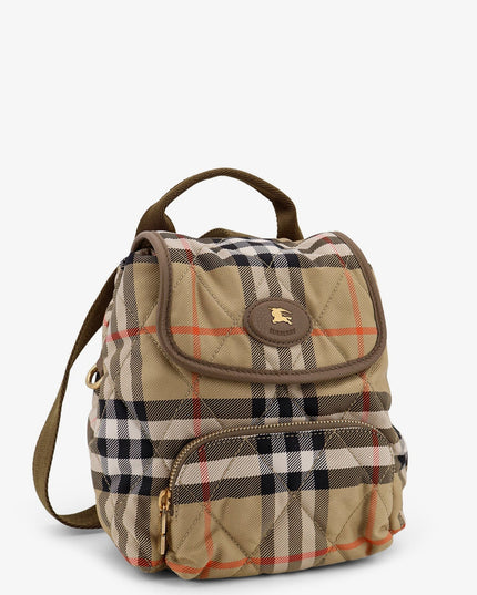 Horseshoe nylon backpack with check pattern