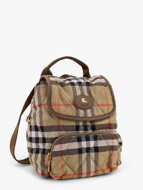 Horseshoe nylon backpack with check pattern