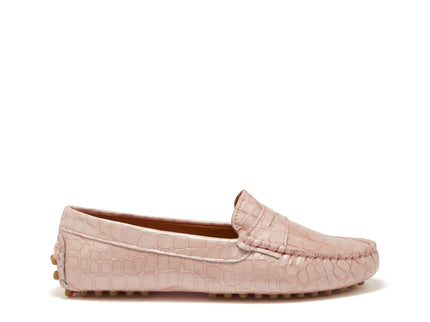 Women's Penny Driving Loafers, powder pink print patent leather