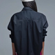 Oversize 3/4-Ärmel-Popeline-Hemd mit Knopfdetail schwarz