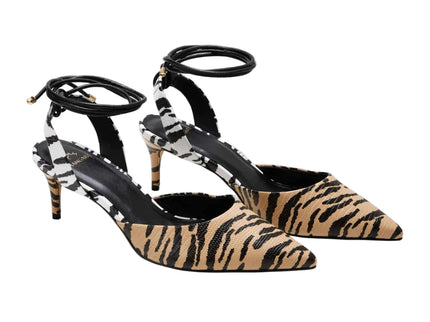 Jaborandi Animal Print Calf Leather Heels – 6.5cm Strappy
