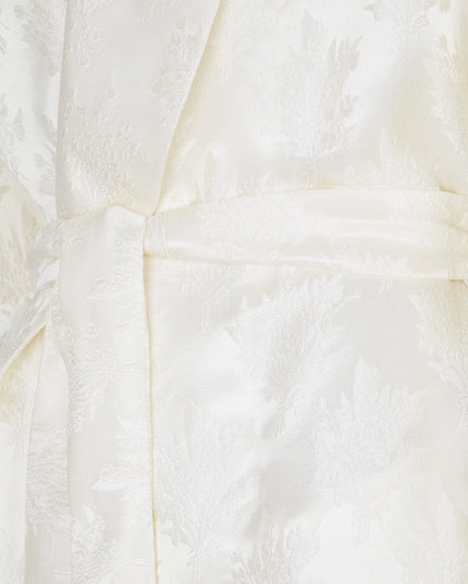 Jacquard silk blazer with floral motif