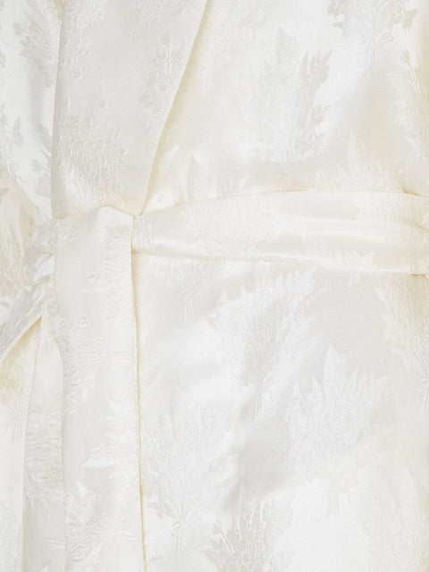 Jacquard silk blazer with floral motif
