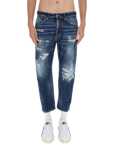 JEANS WITH "DESTROYED" DETAILS