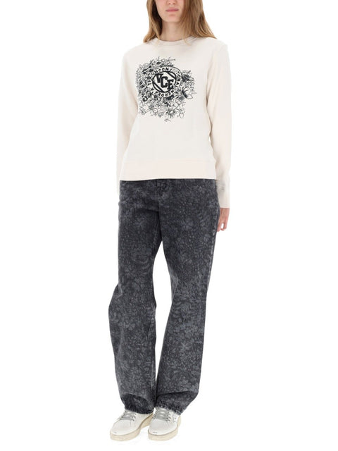 JEANS WITH FLORAL PATTERN