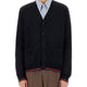 KNITTED WOOL CARDIGAN WITH WEB PATTERN