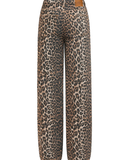 "LARI" JEANS WITH LEOPARD PRINT