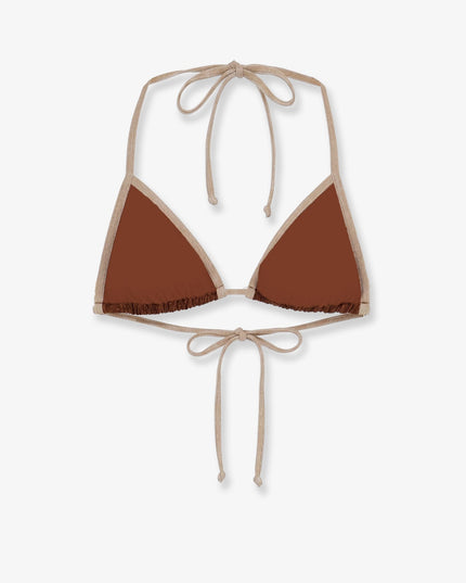 Leah String Bikini Top with lurex effect
