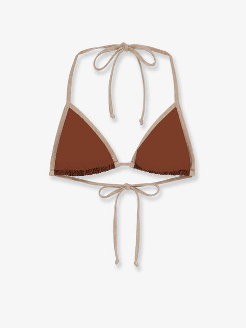 Leah String Bikini Top with lurex effect
