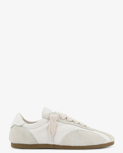 Leather and suede sneakers with engraved logo on the tongue