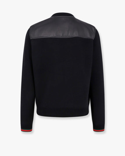 Leather and wool jacket