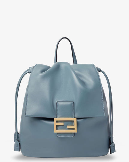 Leather backpack with metal FF logo detail