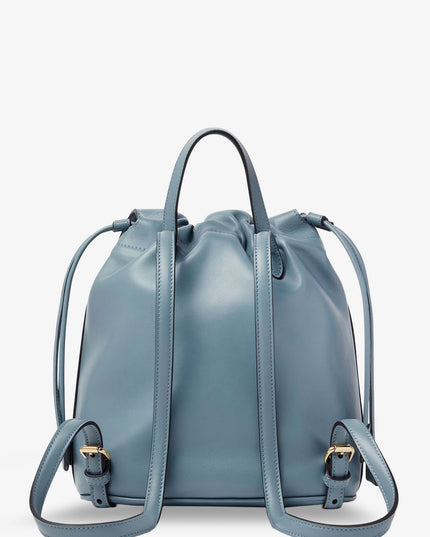 Leather backpack with metal FF logo detail