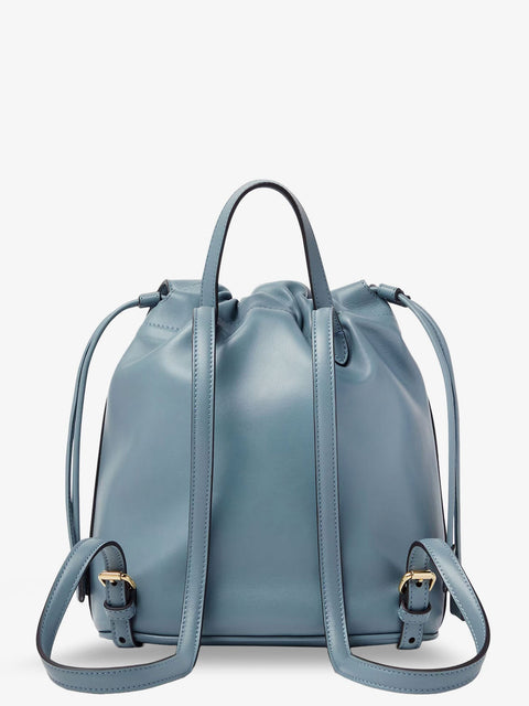 Leather backpack with metal FF logo detail