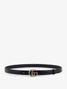Leather belt with all-over GG logo