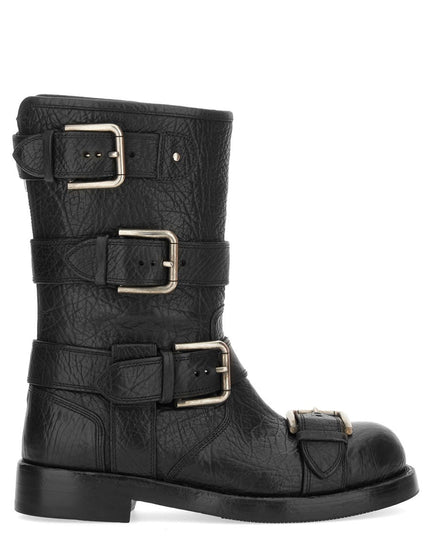 LEATHER BOOT WITH BUCKLES