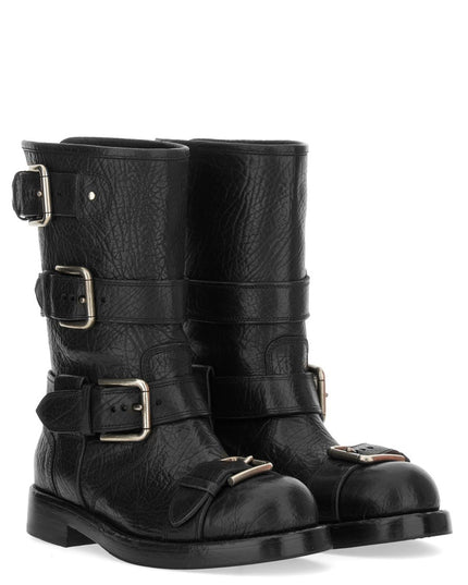 LEATHER BOOT WITH BUCKLES