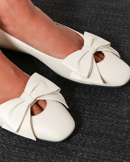 Leather Bowow ballerinas