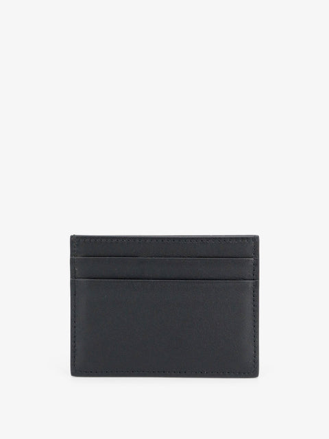 Leather card holder with metal DG logo