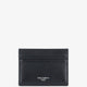 Leather card holder with woven pattern
