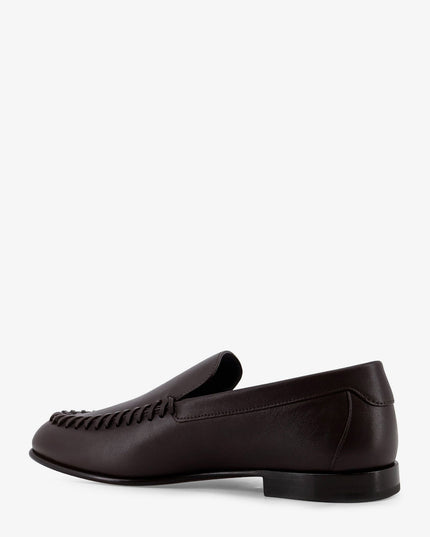 Leather loafers with metal FF logo