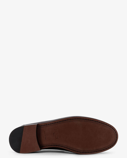 Leather loafers with metal FF logo