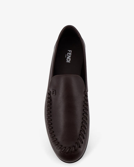 Leather loafers with metal FF logo
