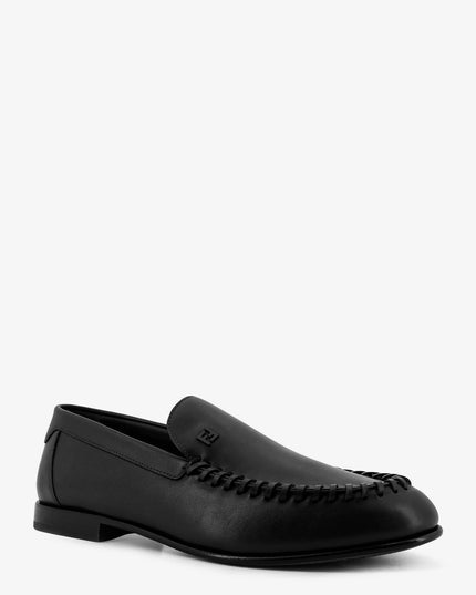 Leather loafers with metal FF logo