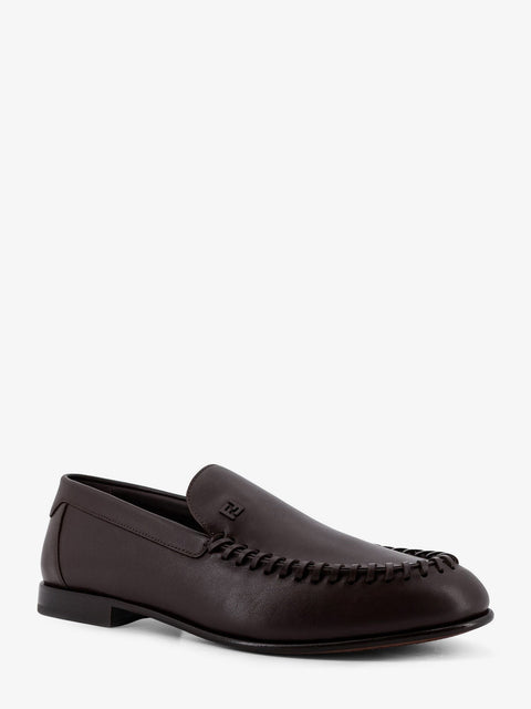 Leather loafers with metal FF logo