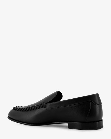 Leather loafers with metal FF logo