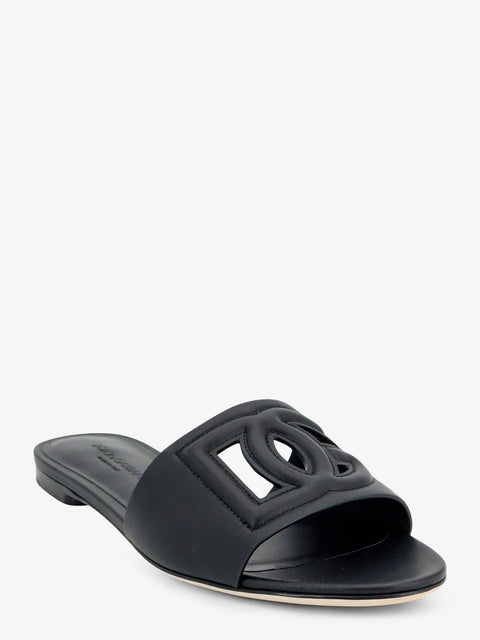 Leather sandals with DG Millennials logo
