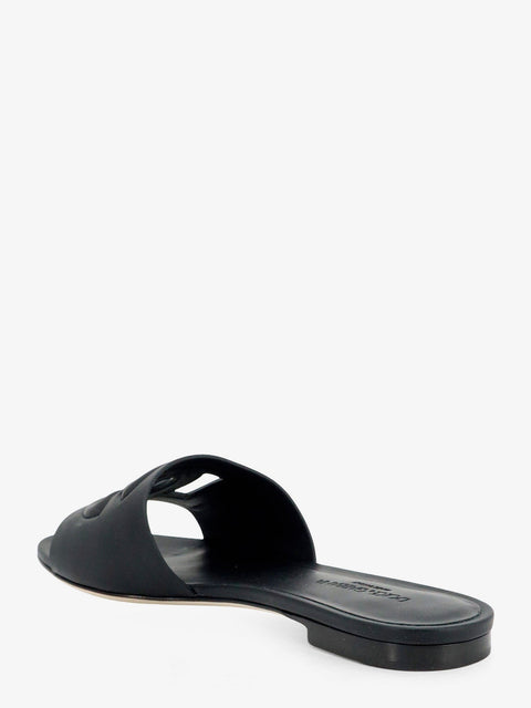 Leather sandals with DG Millennials logo