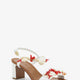 Leather sandals with sea coral details