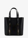 Leather shoulder bag with iconic studs