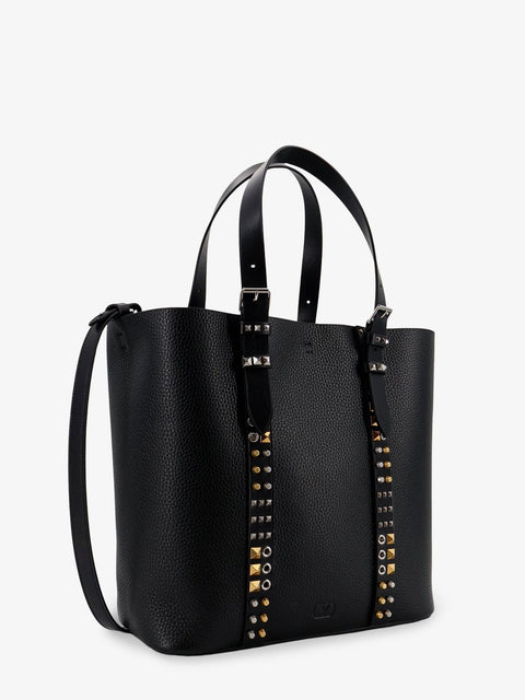 Leather shoulder bag with iconic studs