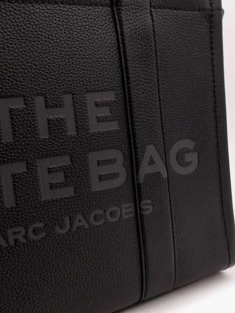 Leather shoulder bag with logo on the front