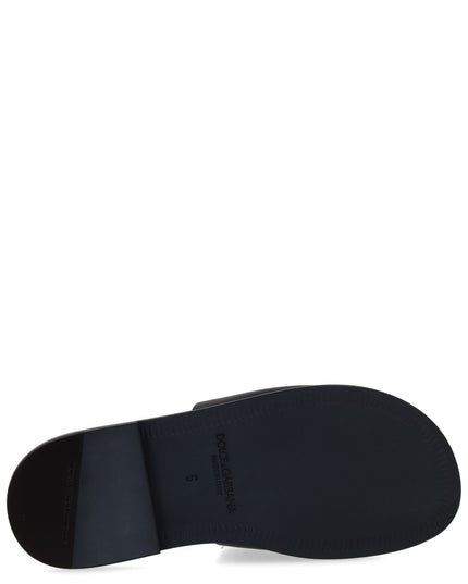 LEATHER SLIDE WITH LOGO