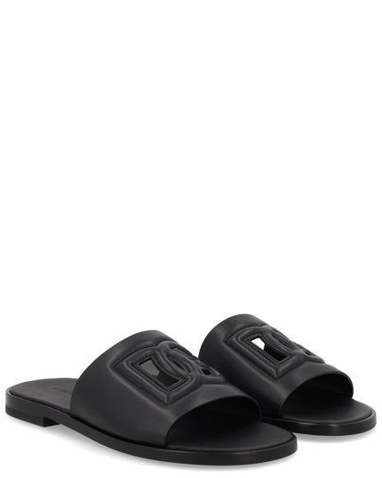 LEATHER SLIDE WITH LOGO