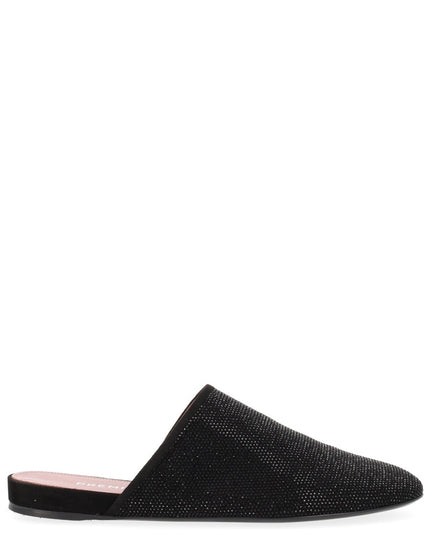 LEATHER SLIPPER WITH RHINESTONES
